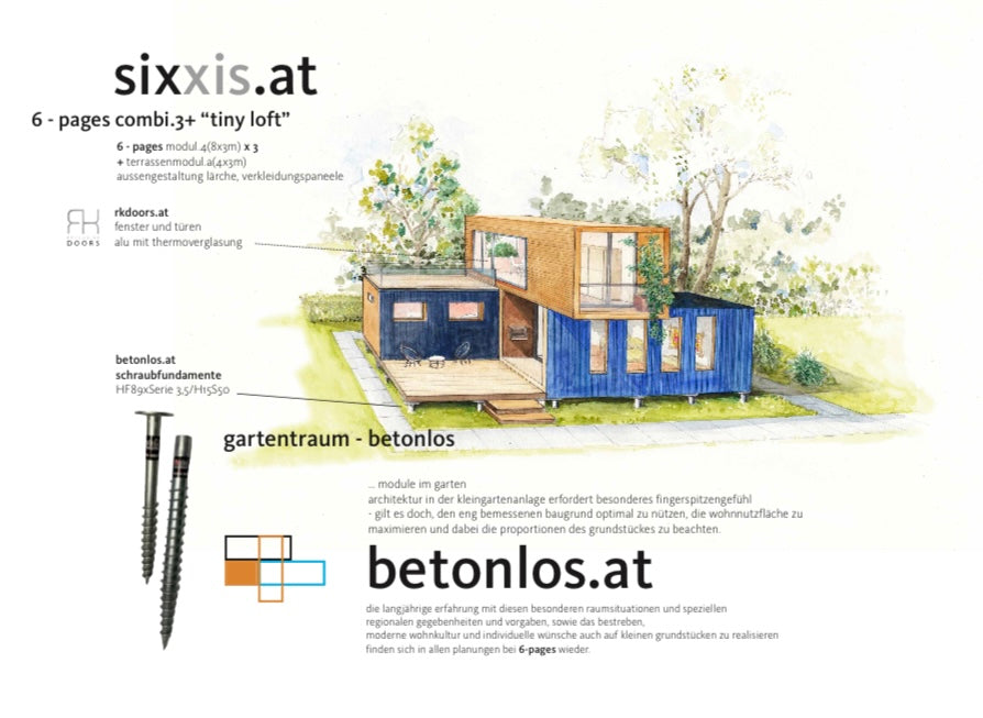sixxis loft stapelbox“ 66m2 3 modul 800x300x10cm